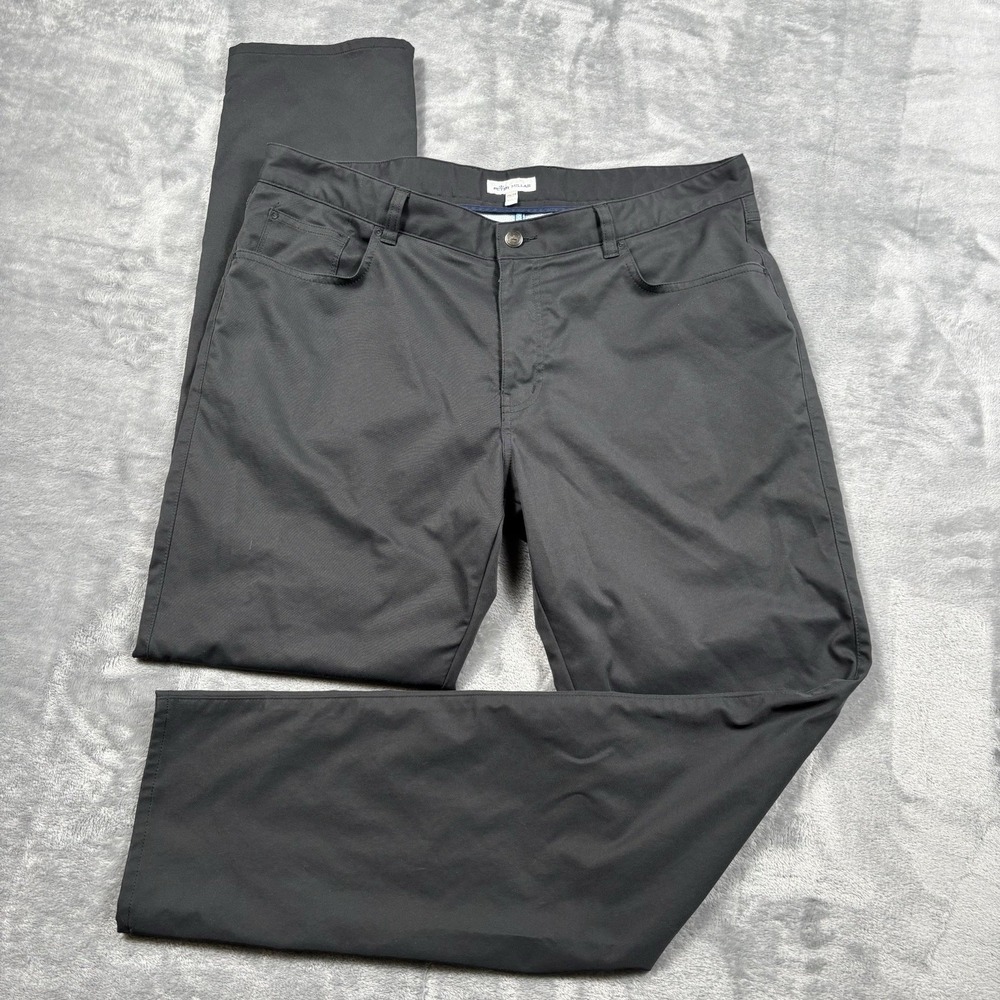 Peter Millar Pants Mens 38x34 Black Crown EB66 Performance Chino Trouser